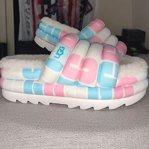 UGG Pink and Blue Women's Slippers - 8